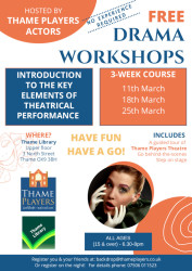 Free Drama Workshops March 2024